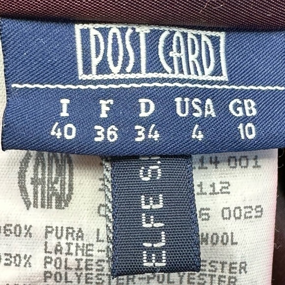 POSTCARD Italy Minimalist Gray Wool Alpaca Blend Jacket Size 4 - Picture 8 of 10